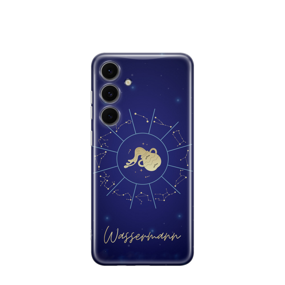 Samsung Galaxy S24 FE Gummi Hülle Wassermann 3 - Blau