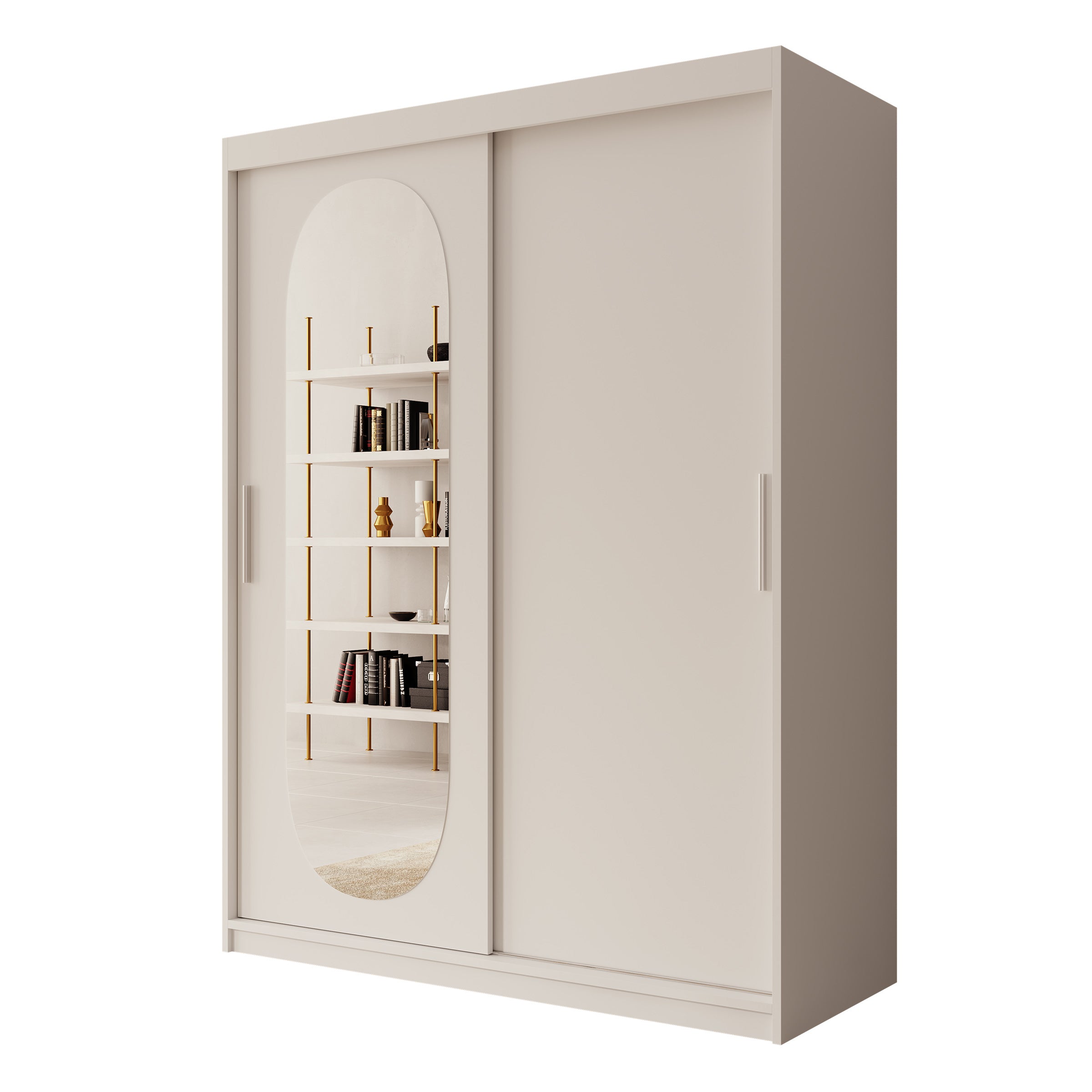 Bodhi - Kledingkast met schuifdeuren - Wit - 150x62x200 cm
