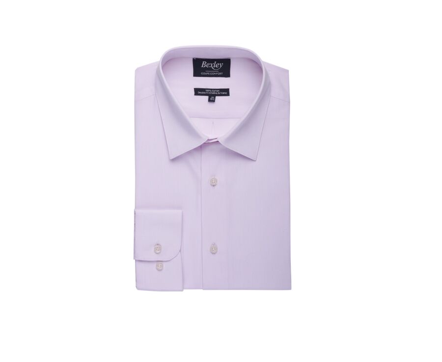 Chemise Rose Pâle en coton double fil - ALBERT CLASSIC