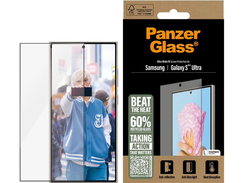 Panzerglass Displayschutz Ultra Wide Fit All-in-One Galaxy Display-Schutzfolie für das Samsung Galaxy S25 Ultra