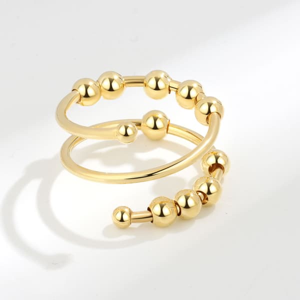 INF Ring mot stress av kobber, justerbar Gull 17 mm