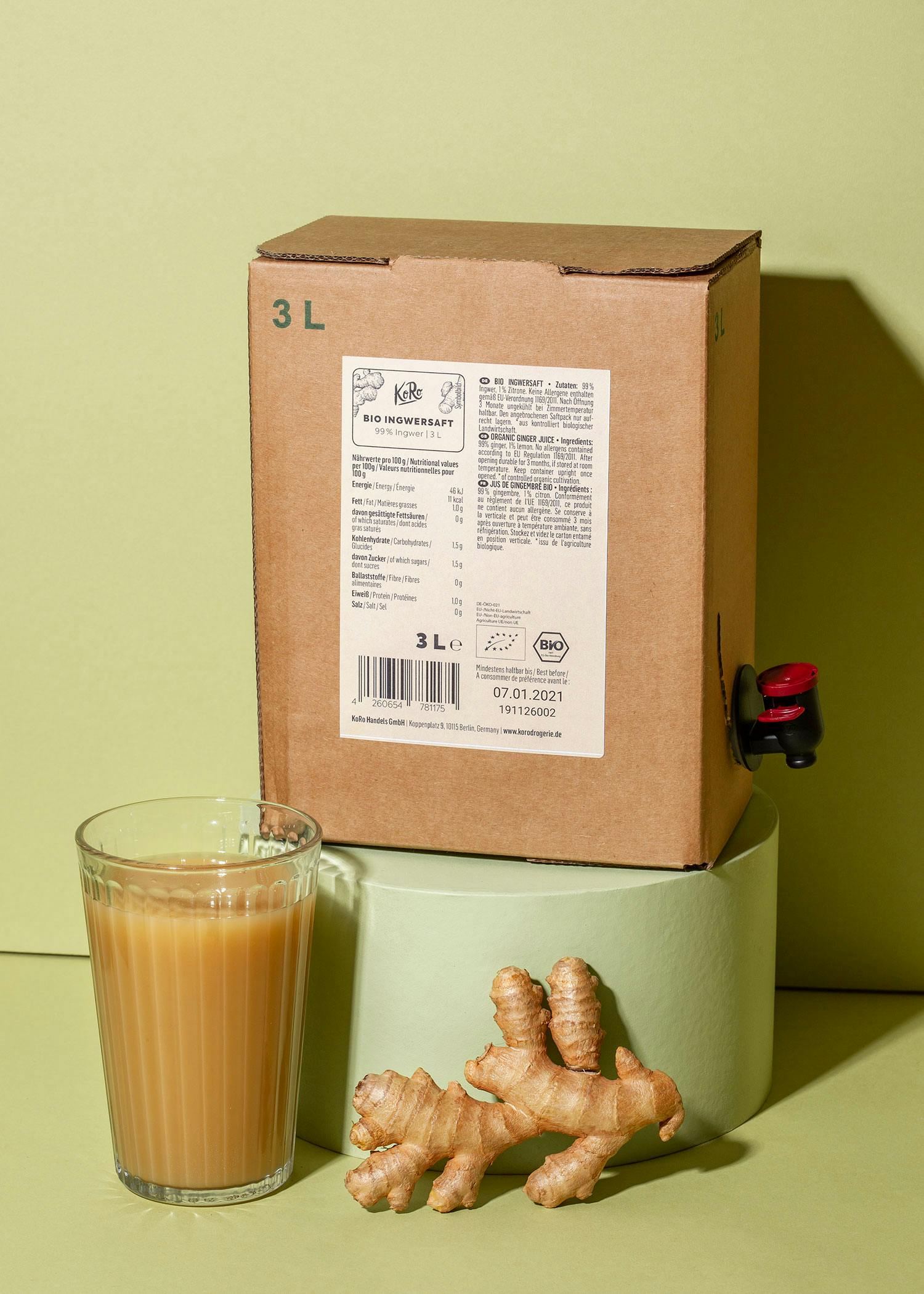 Bio Ingwersaft Bag-in-Box 3 L