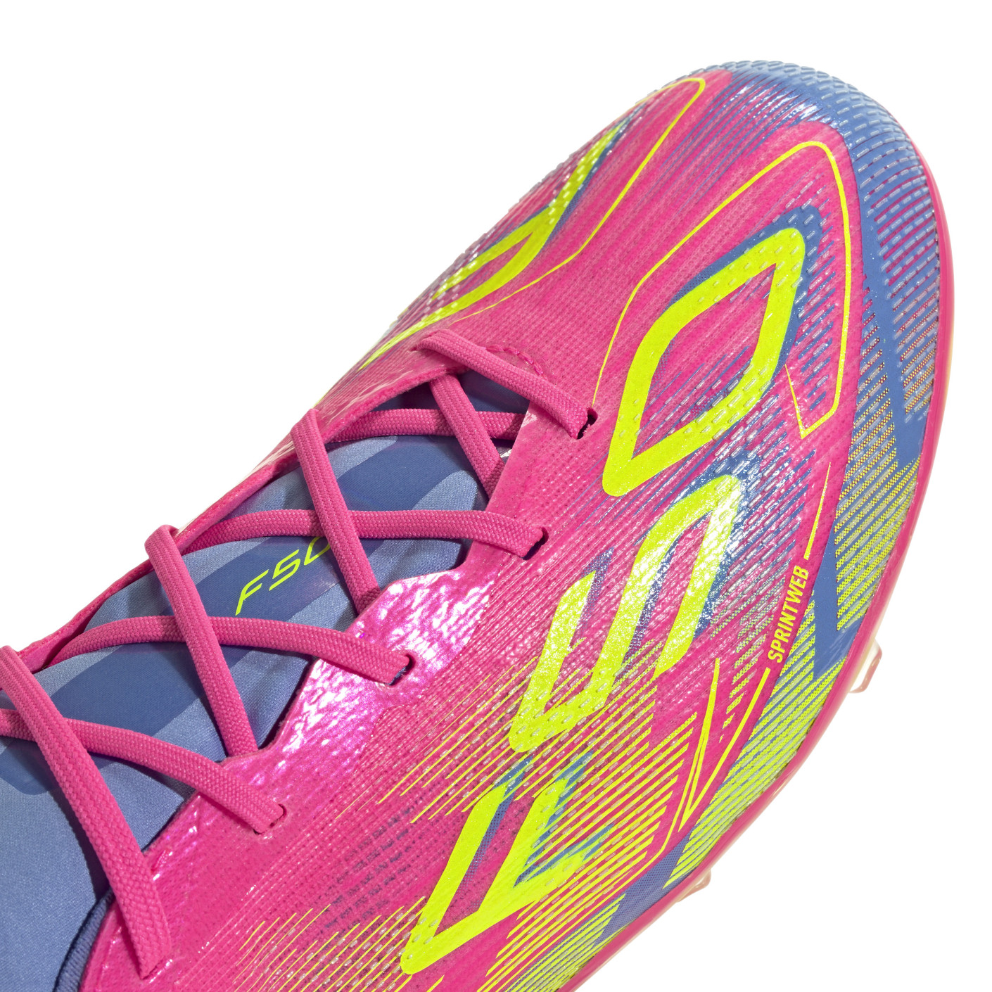 Adidas F50 Elite Gras Voetbalschoenen (FG) Kids Roze Neongeel Blauw