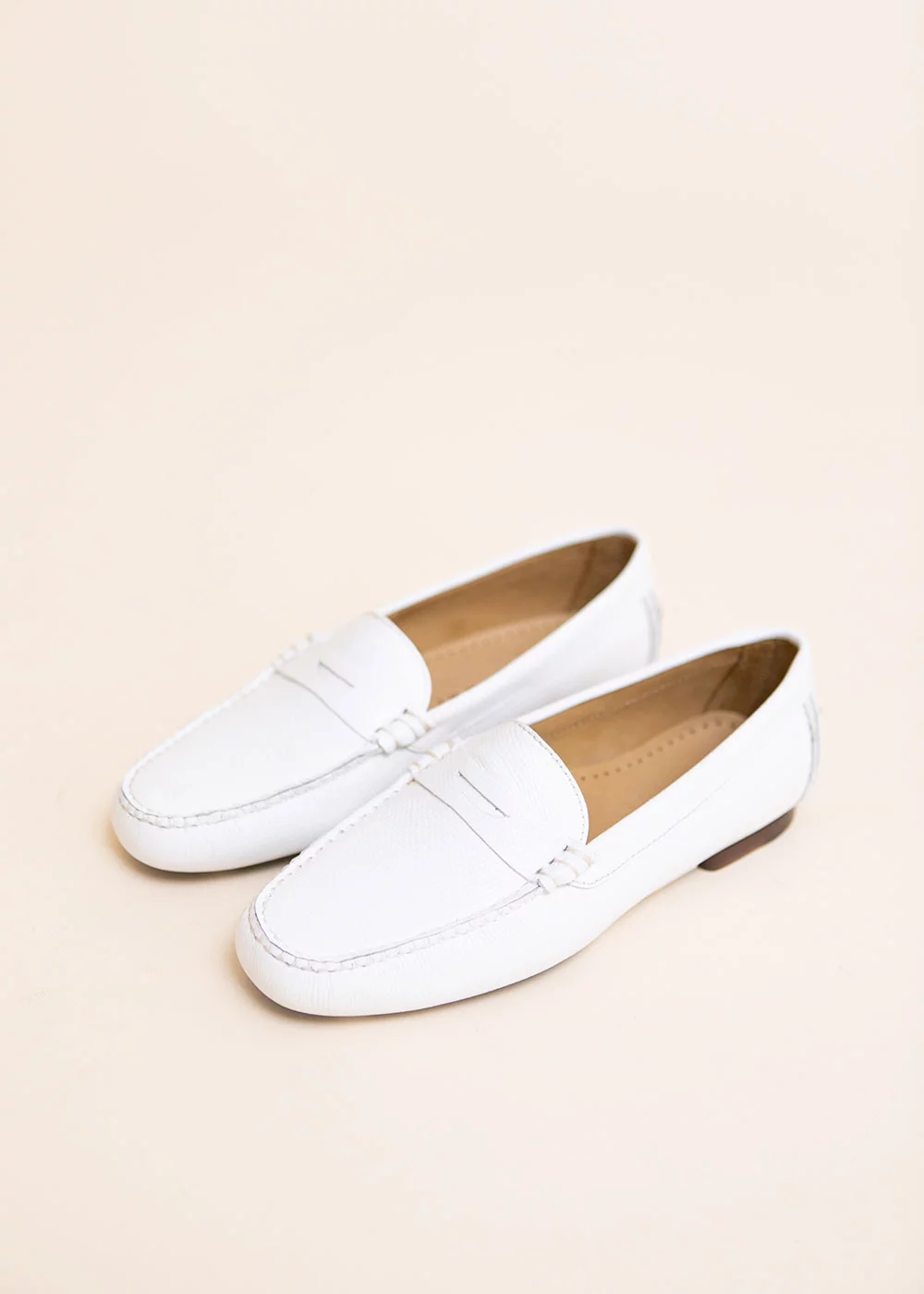 MOCASSIN LIZARD CUIR NEW WHITE