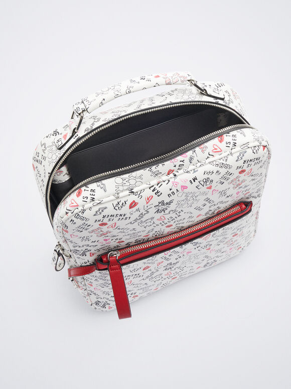 Mochila para laptop estampada de 13 polegadas - Preta