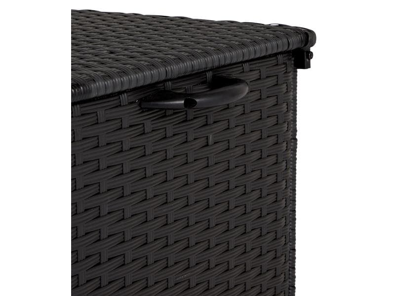 COCON Gartenbox Victoria, 133 x 63 x 45 cm, Schwarz Kissenbox für Terrasse, Balkon oder Loggia