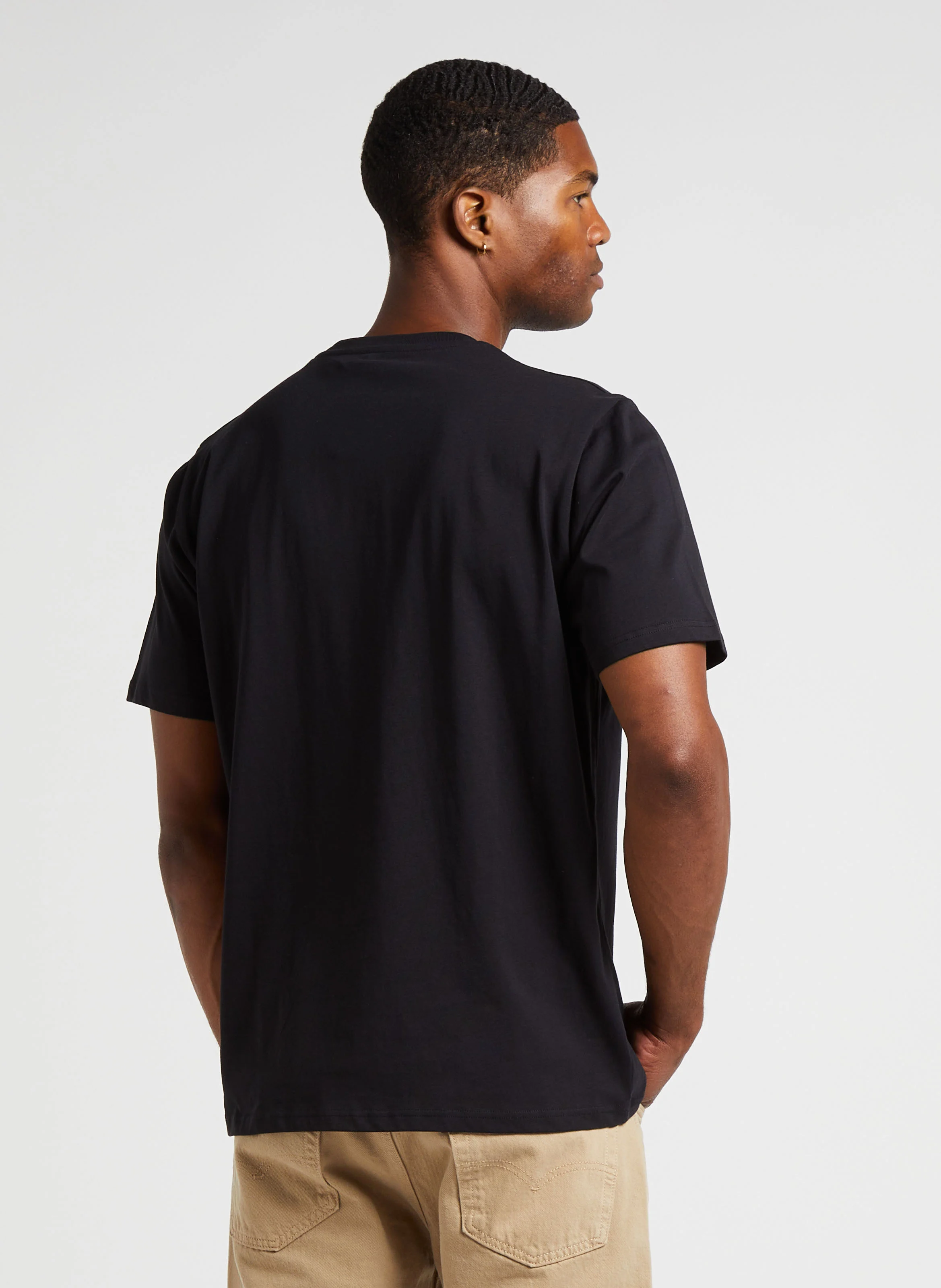 NEW T-TOG'S - Tee-shirt droit col rond brodé en coton | Noir