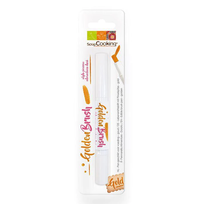 Stylo pinceau alimentaire doré 2 ml Scrapcooking