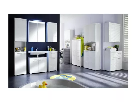 Armoire murale avec miroir blanc brillant Kelia 60cm