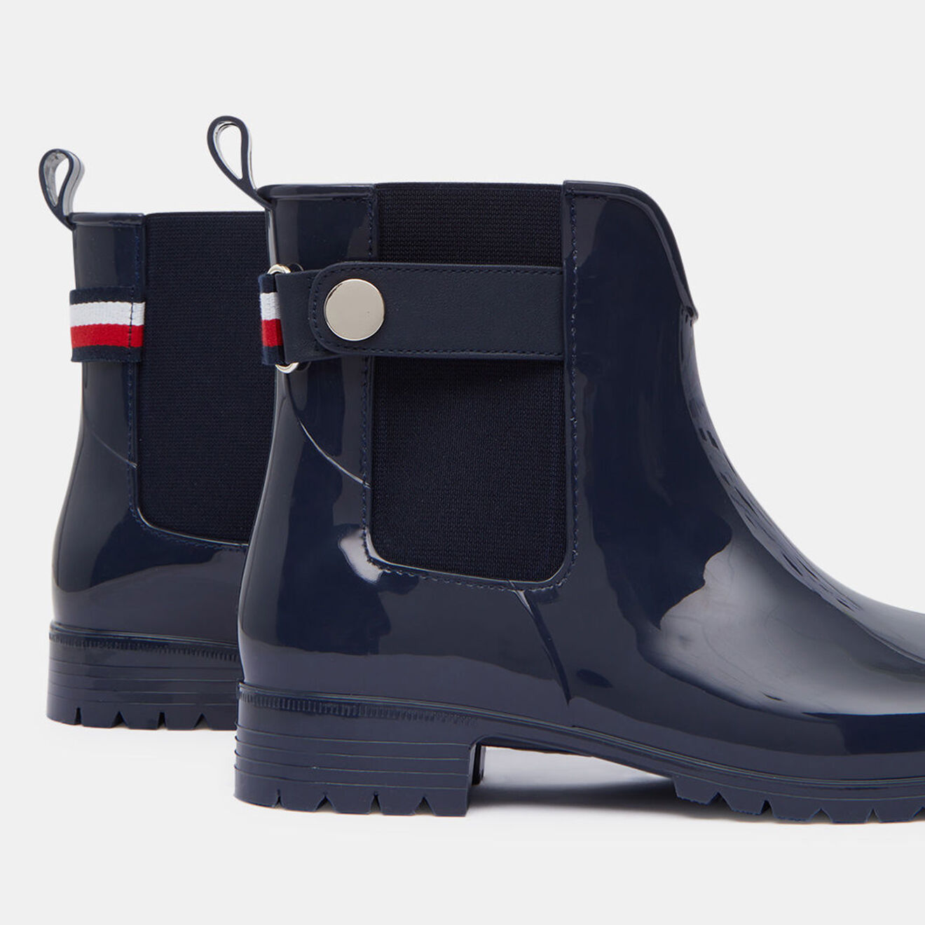 Tommy Hilfiger Chelsea boots de pluie en Caoutchouc Hardware bleu marine