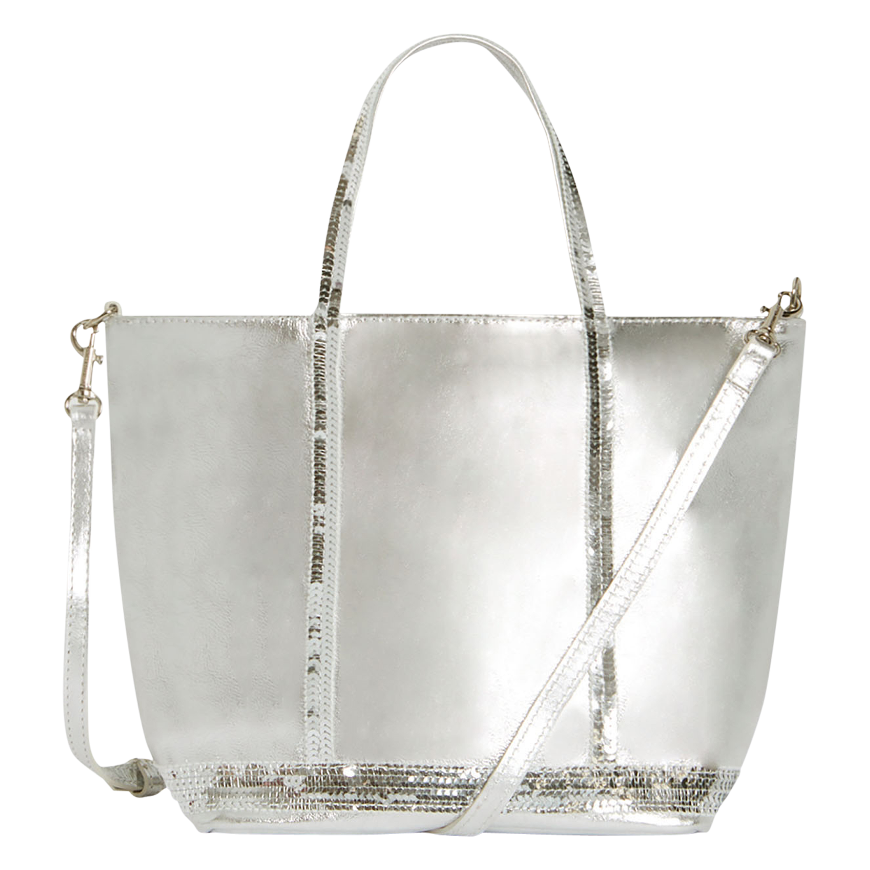 CABAS S- Cabas S bandoulière en cuir | Gris