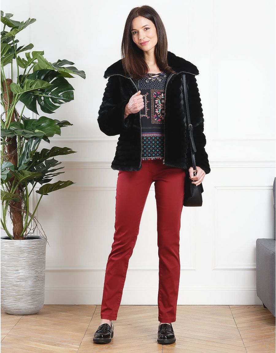 Pantalon bordeaux stretch