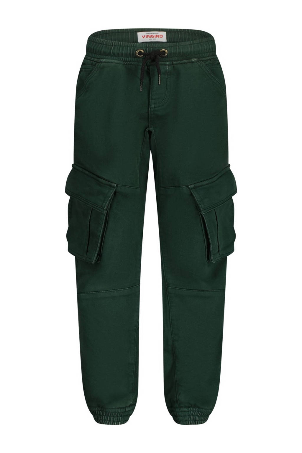 Vingino tapered fit cargobroek Carlos donkergroen