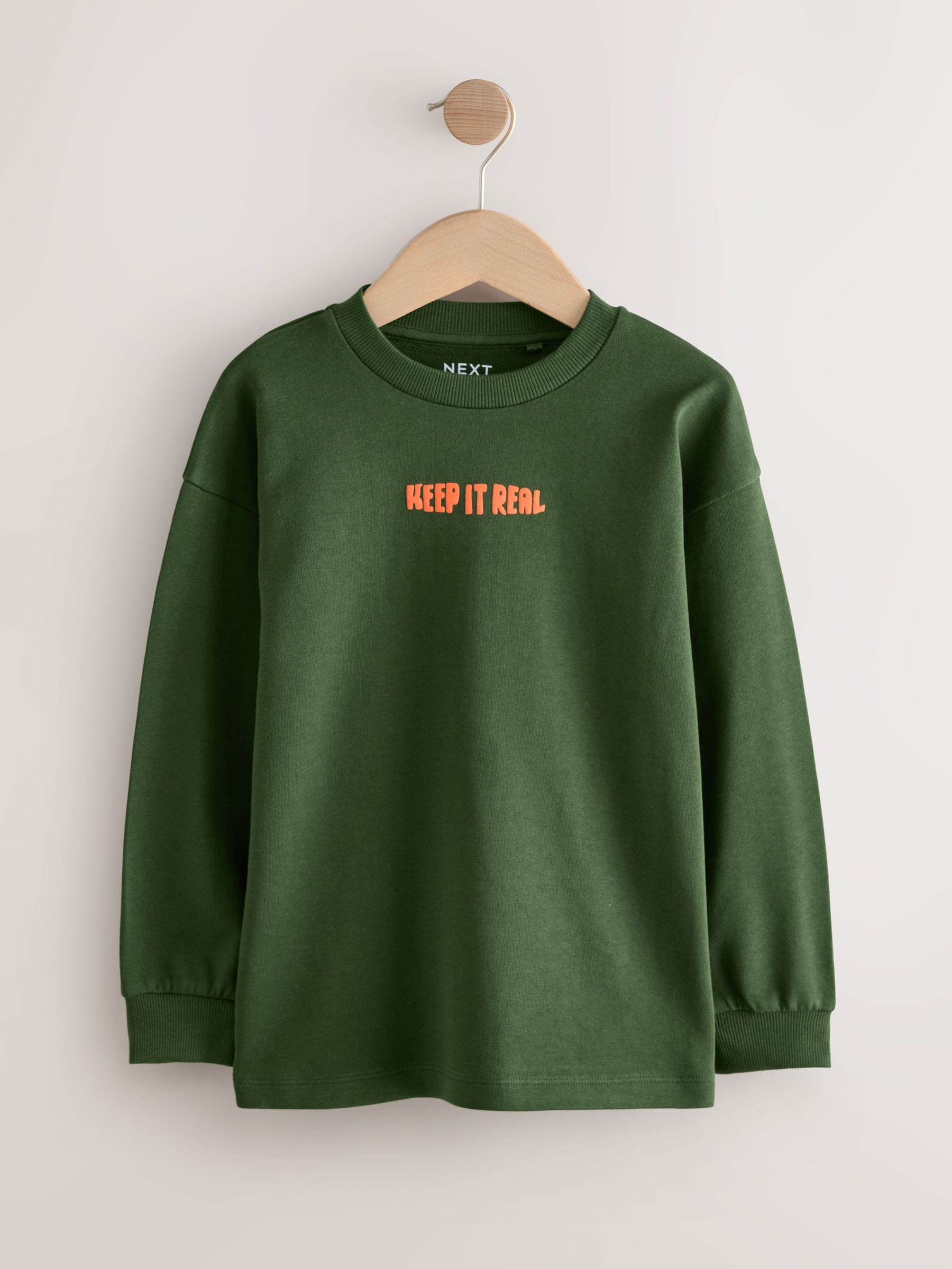 Blauw/groen met grafische print - Verpakking van 3 ruimvallende zware T-shirts met lange mouwen (3-16jr)