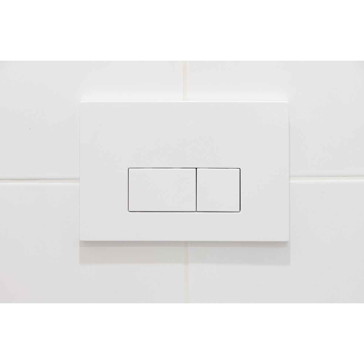 Qeramiq Push kunststof drukplaat glans wit met vierkante knoppen voor o.a. UP320 inbouwreservoir