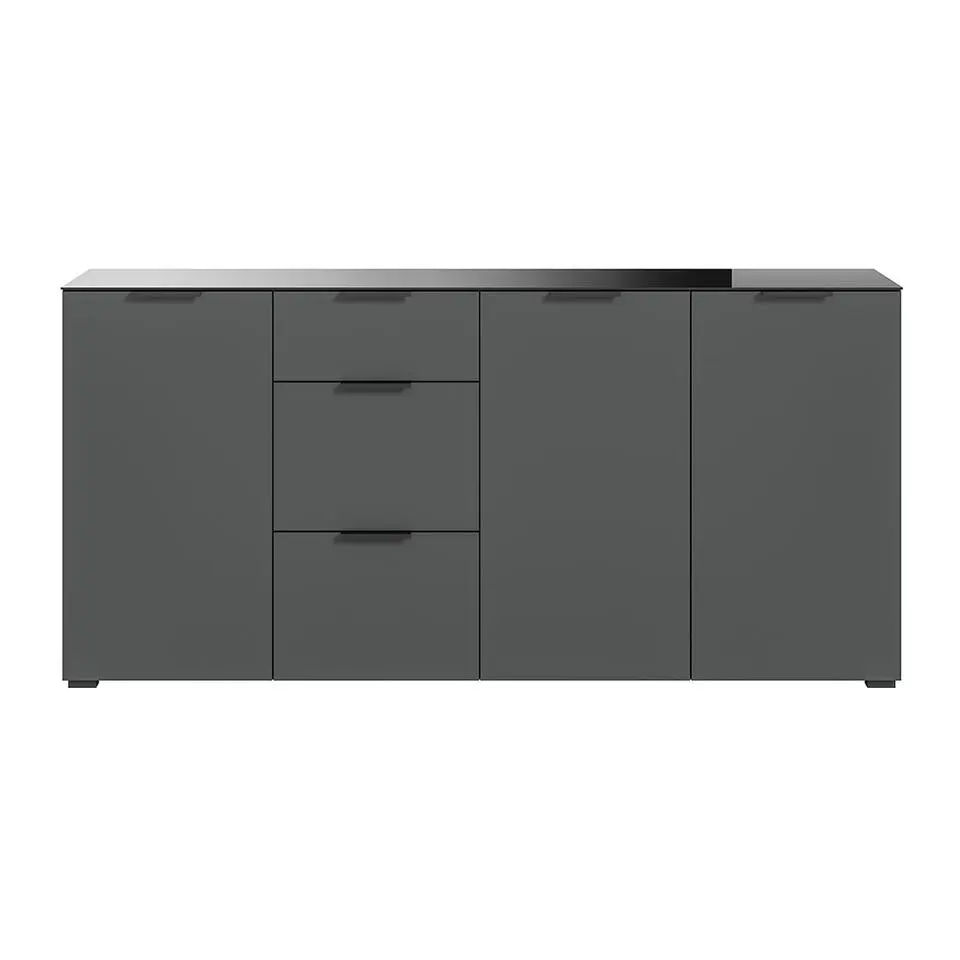 Hioshop Ray dressoir 3 laden 3 deuren antraciet