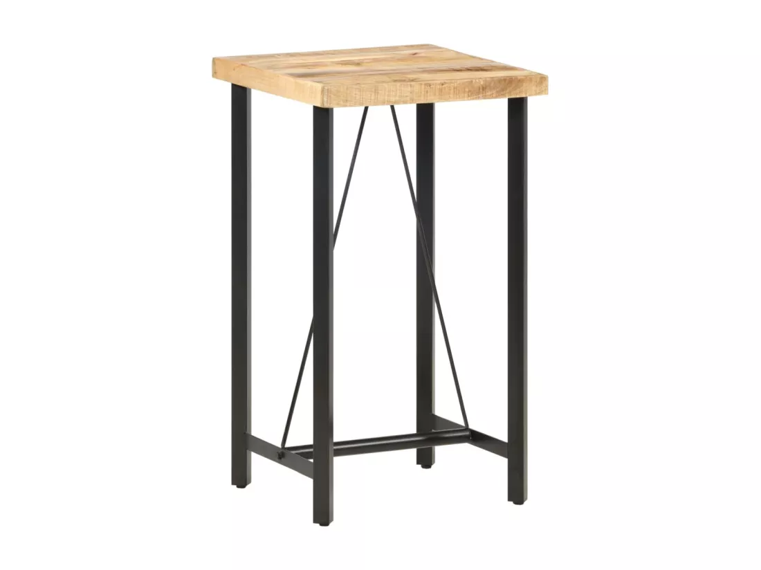 Table de bar 60x60x107 cm Bois de manguier brut
