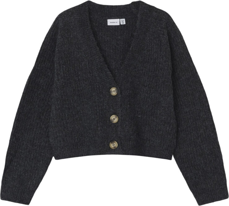 Name It NKFHOLLY BOXY SHORT KNIT CARD NOOS Grå