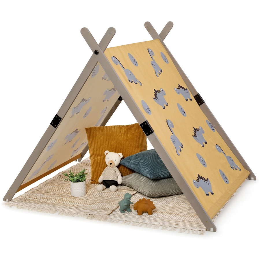 MUDDY BUDDY® Sandkasten mit Zelt Dino Lover, warmgrau