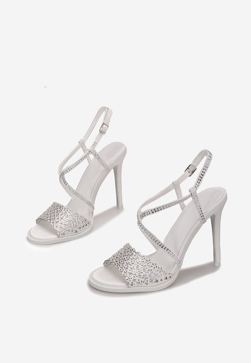 Sandales à talon fin blanches Kemyra
