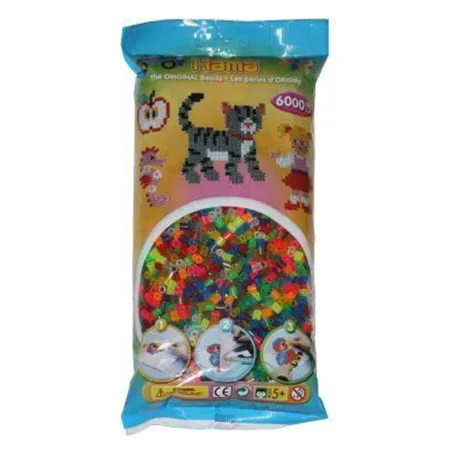 Hama Bügelperlen Midi transparent / neon, 6000 Stück