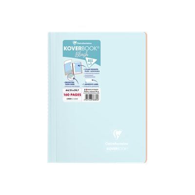 Clairefontaine Koverbook - Cahier à spirale polypro A4 (21x29,7 cm) - 160 pages - ligné - disponible dans différentes couleurs pastels