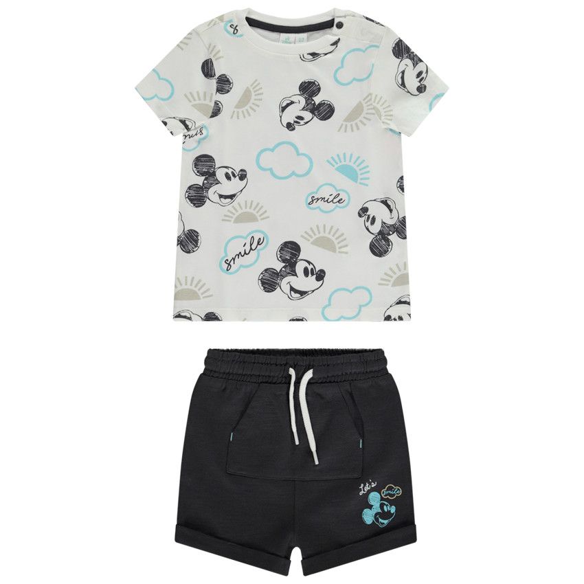 Ensemble 2 pièces Mickey Disney pour bébé garçon - Ecru