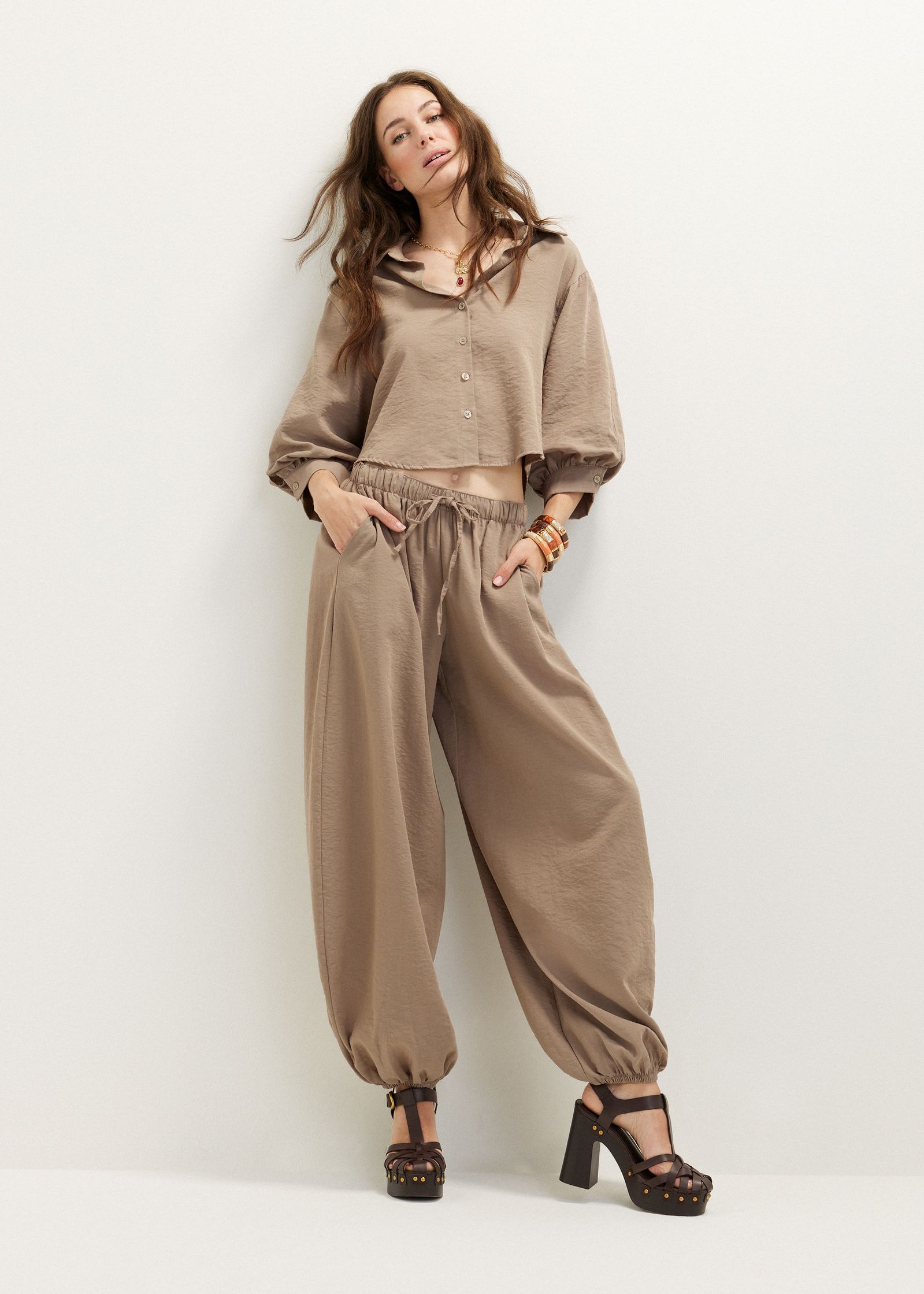 Blouse met pofmouw