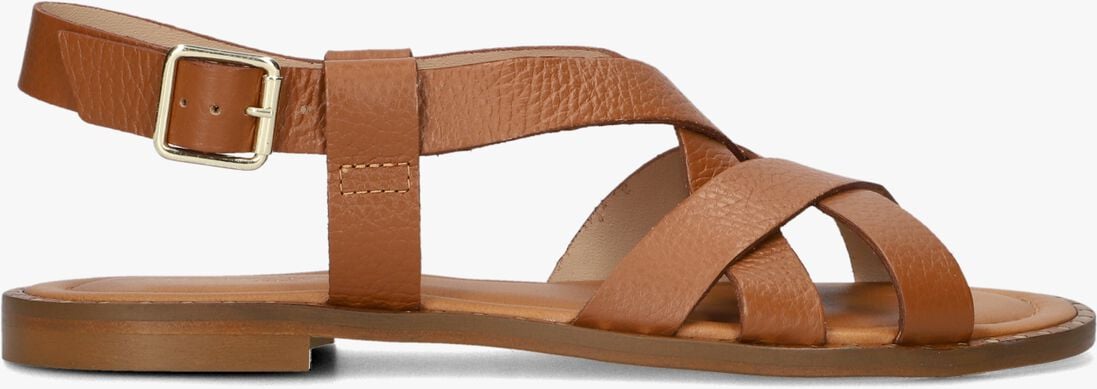 cognac stefano lauran platte sandalen 22757