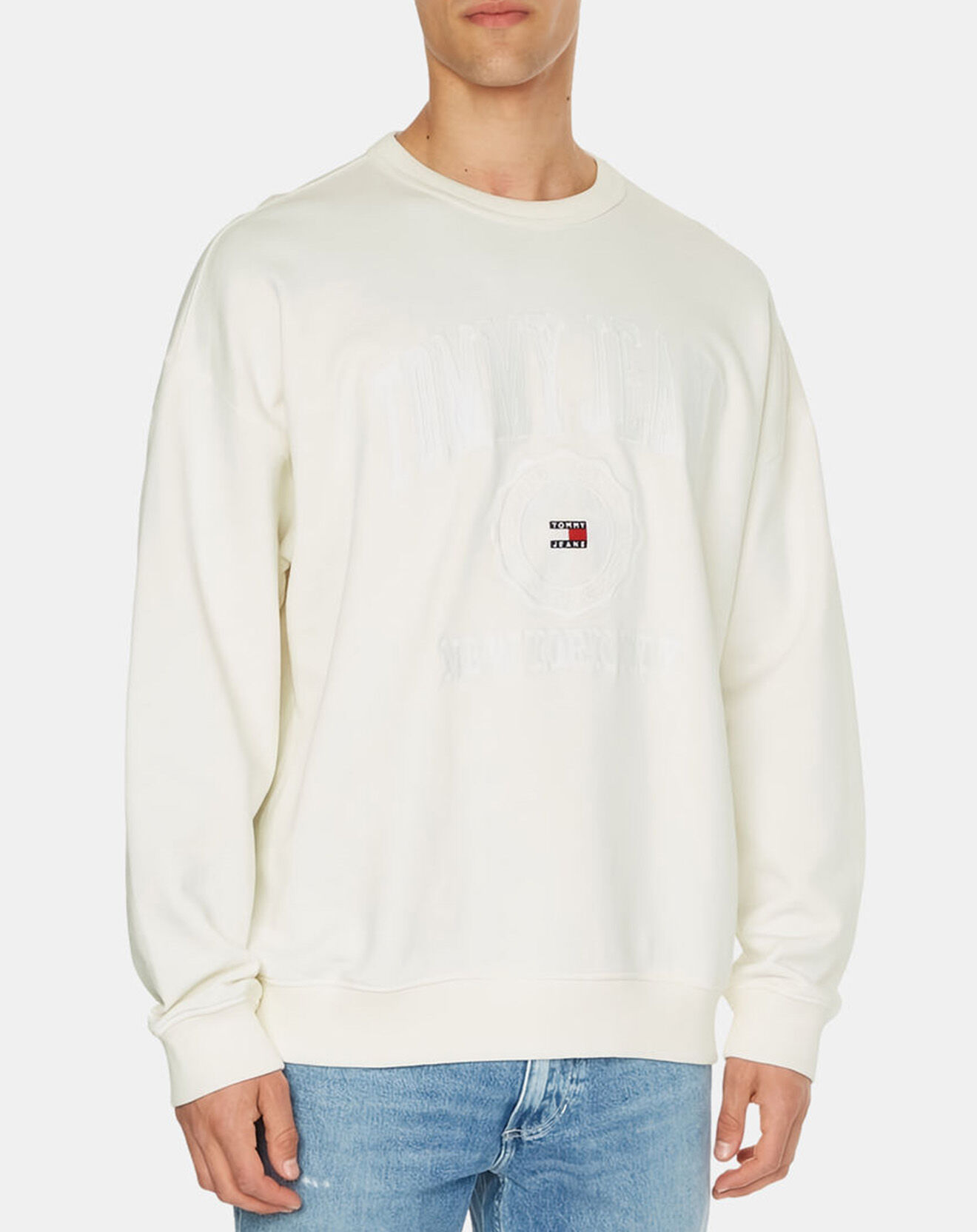 Tommy Jeans Sweat Reverse Slub blanc