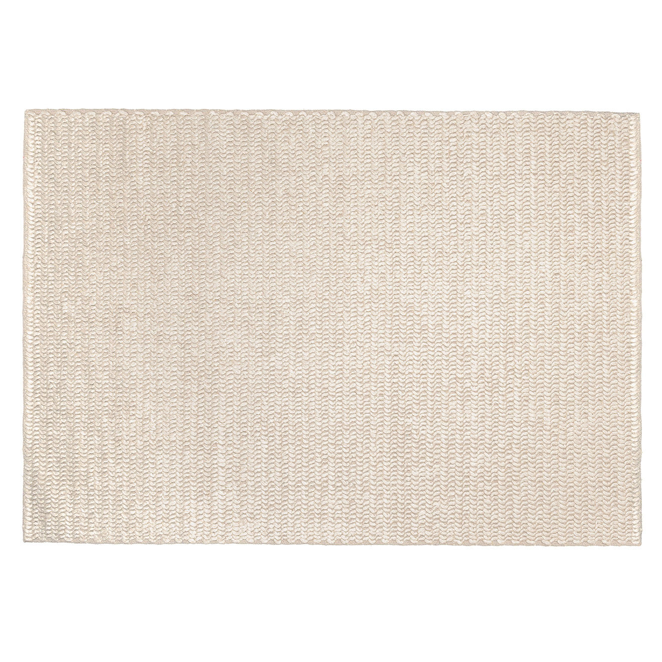 Macabane Tapis en Laine tissée Quentin beige - 230x160 cm