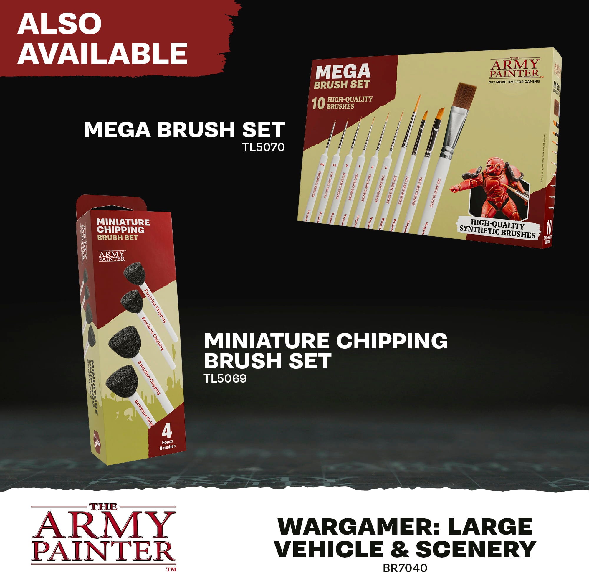 The Army Painter  Wargamer Brush – Bionic Bristles, Large Vehicle & Scenery    Next-Gen Pinseltechnologie für Miniaturenmaler