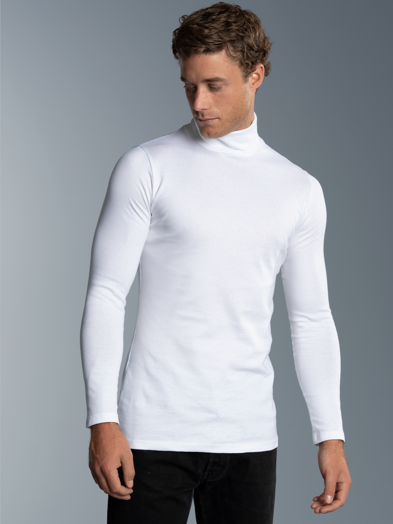 Rollkragenshirt Weiss