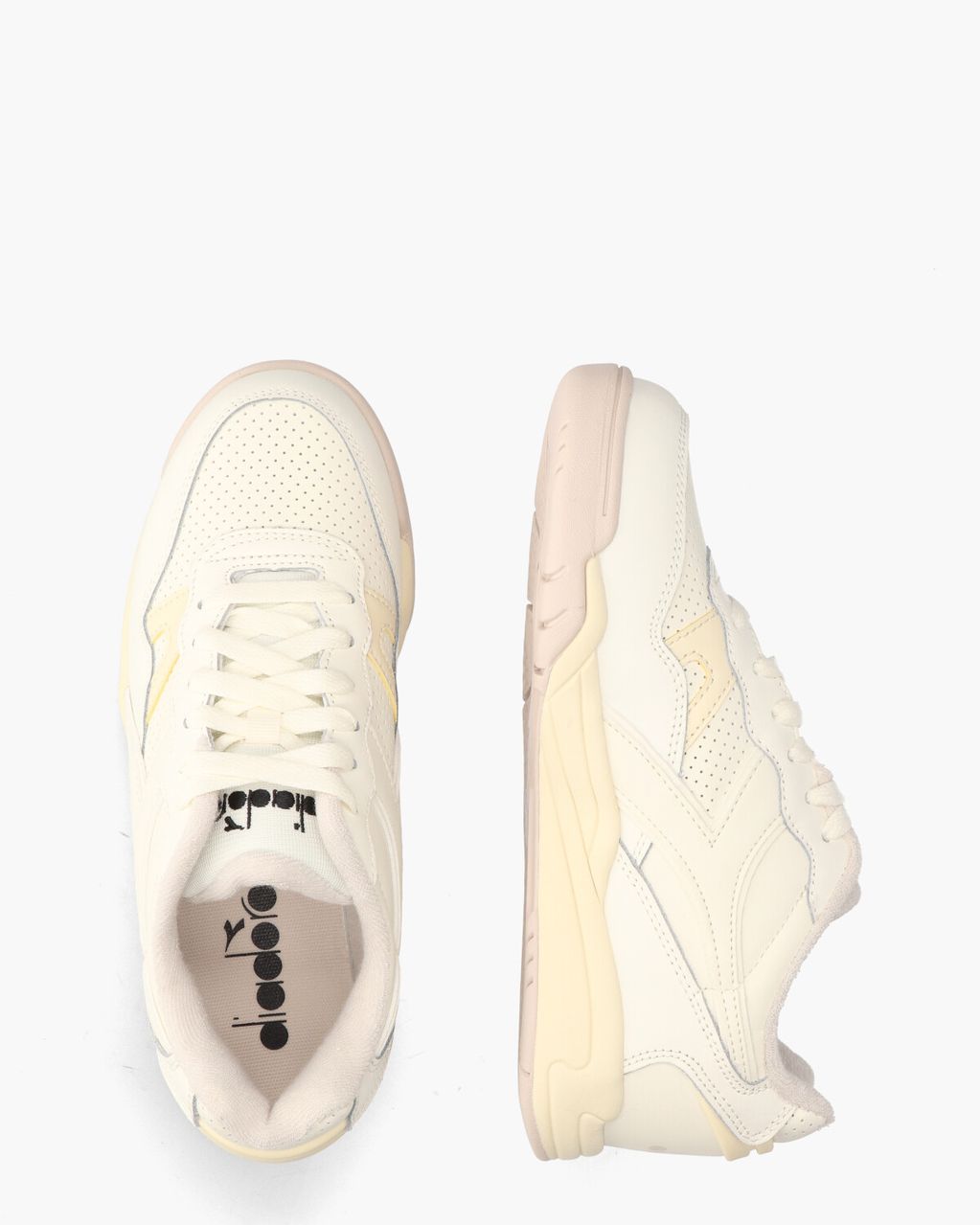Diadora Sport Winner SL Off-White/Lichtgeel Damessneakers