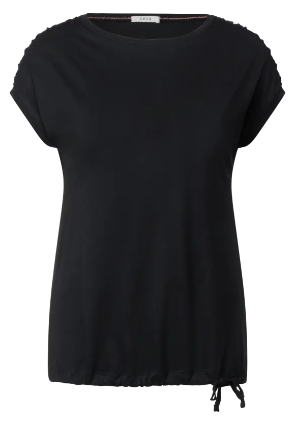 T-Shirt mit Knotendetail - Black