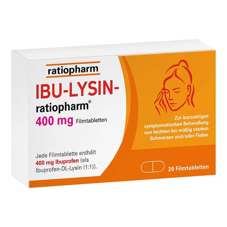 IBU LYSIN ratiopharm 400 mg - mit Ibuprofen, 20 St