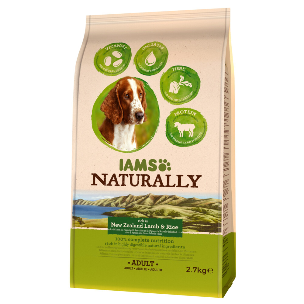 Iams Naturally Dog Adult New Sealand Lam & Rijst2,7 kg