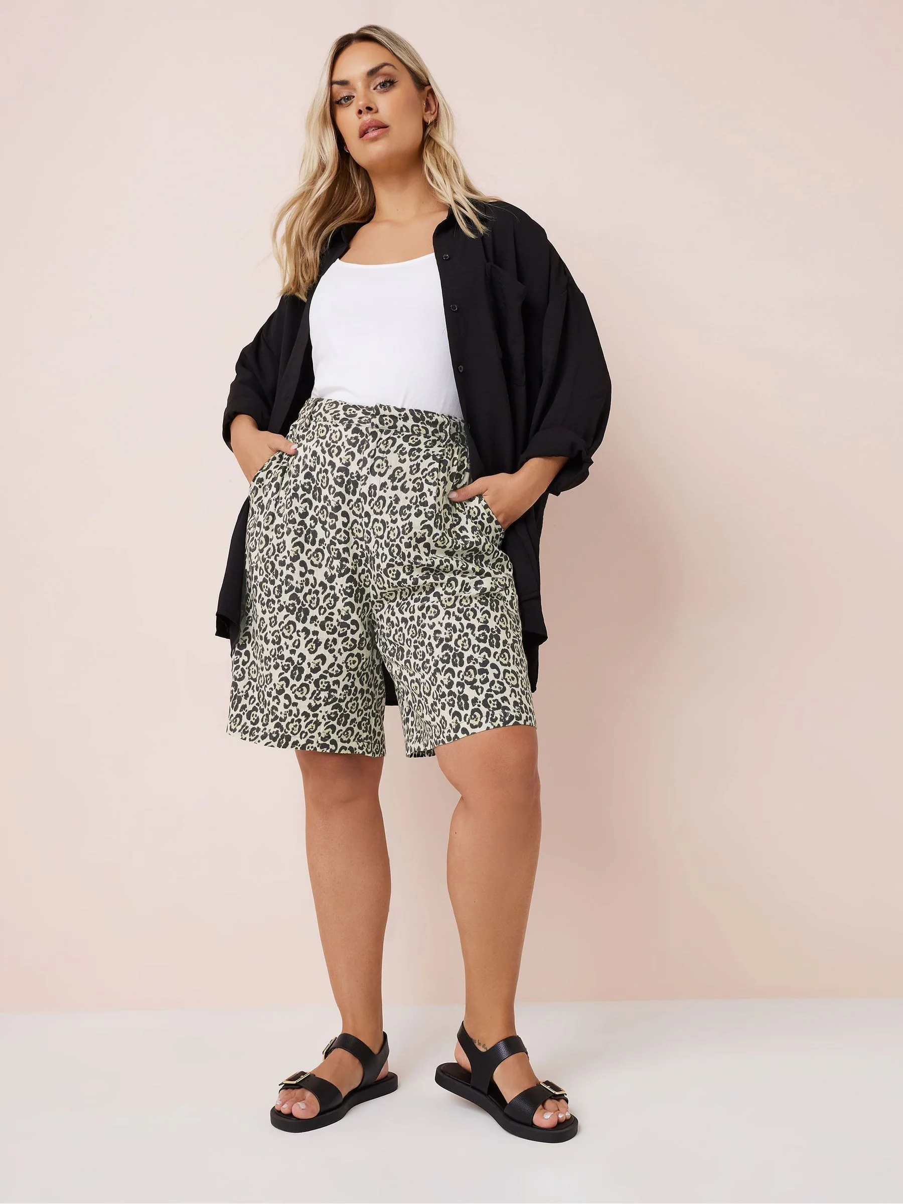 Yours Curve - Linnen bermudashort