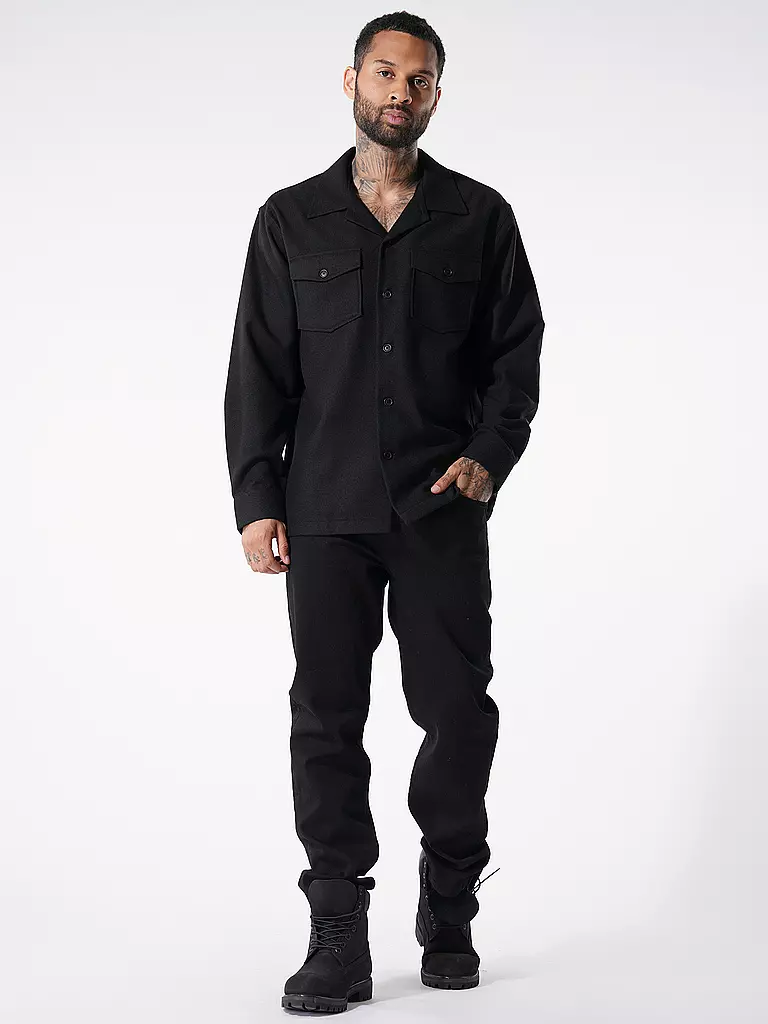 NUDIE JEANS Hemd VINCENT schwarz