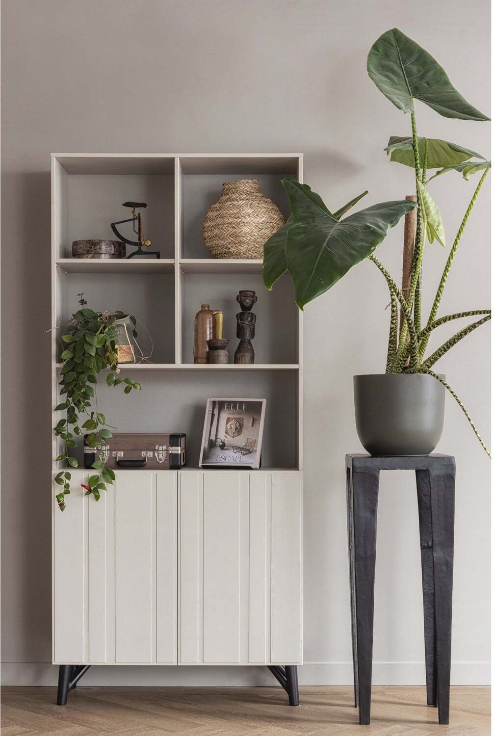 WOOOD wandkast Miller crème 37 x 90 x 200 cm