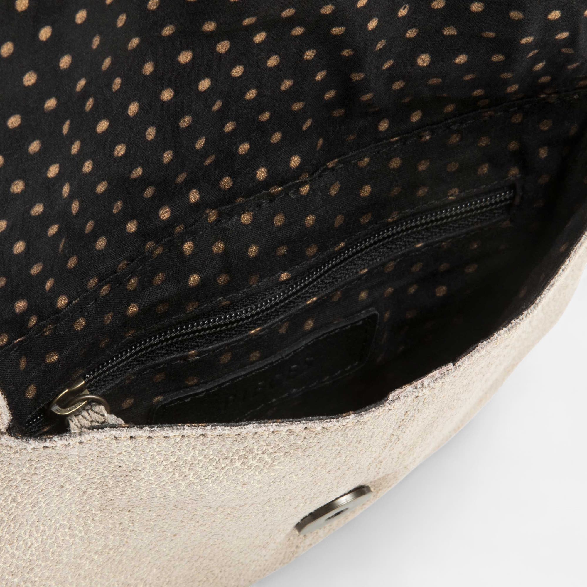 Sac bandoulière en cuir beige