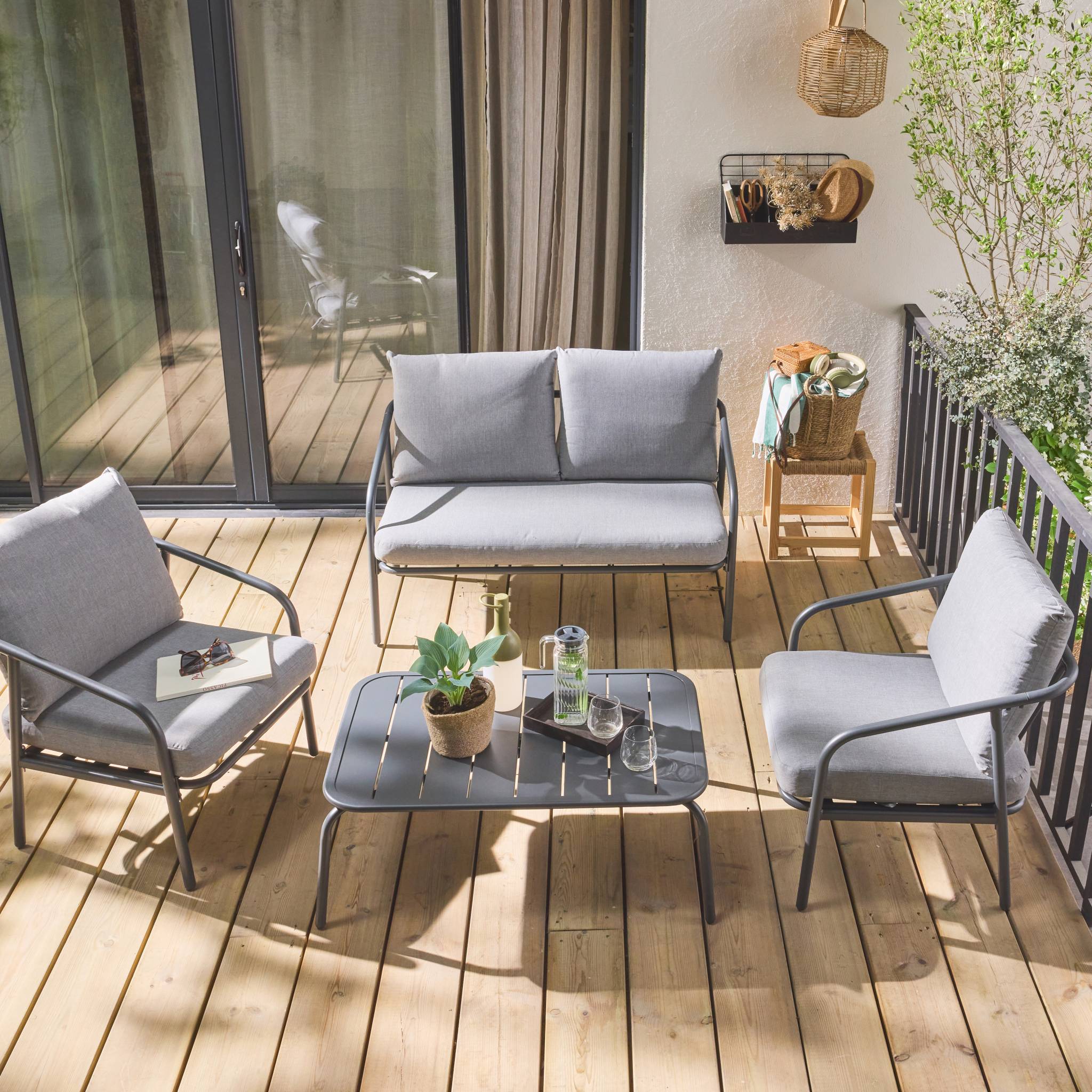 sweeek - Metalen loungeset, 4 zits