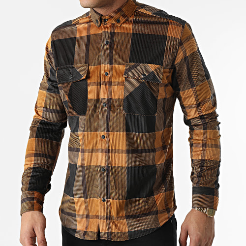 Chemise Manches Longues A Carreaux Y-3560-07 Camel Noir