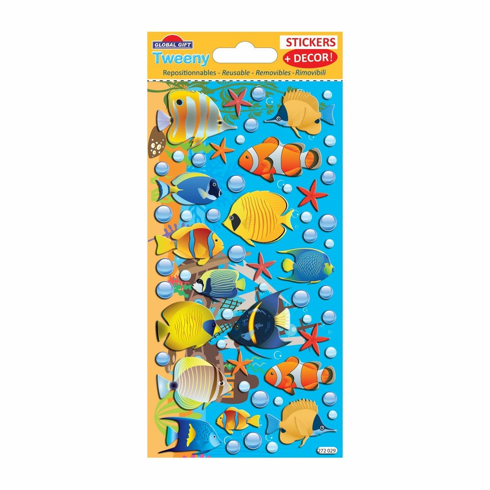 Scène à décorer pour enfants - sous l'océan ! - stickers puffies