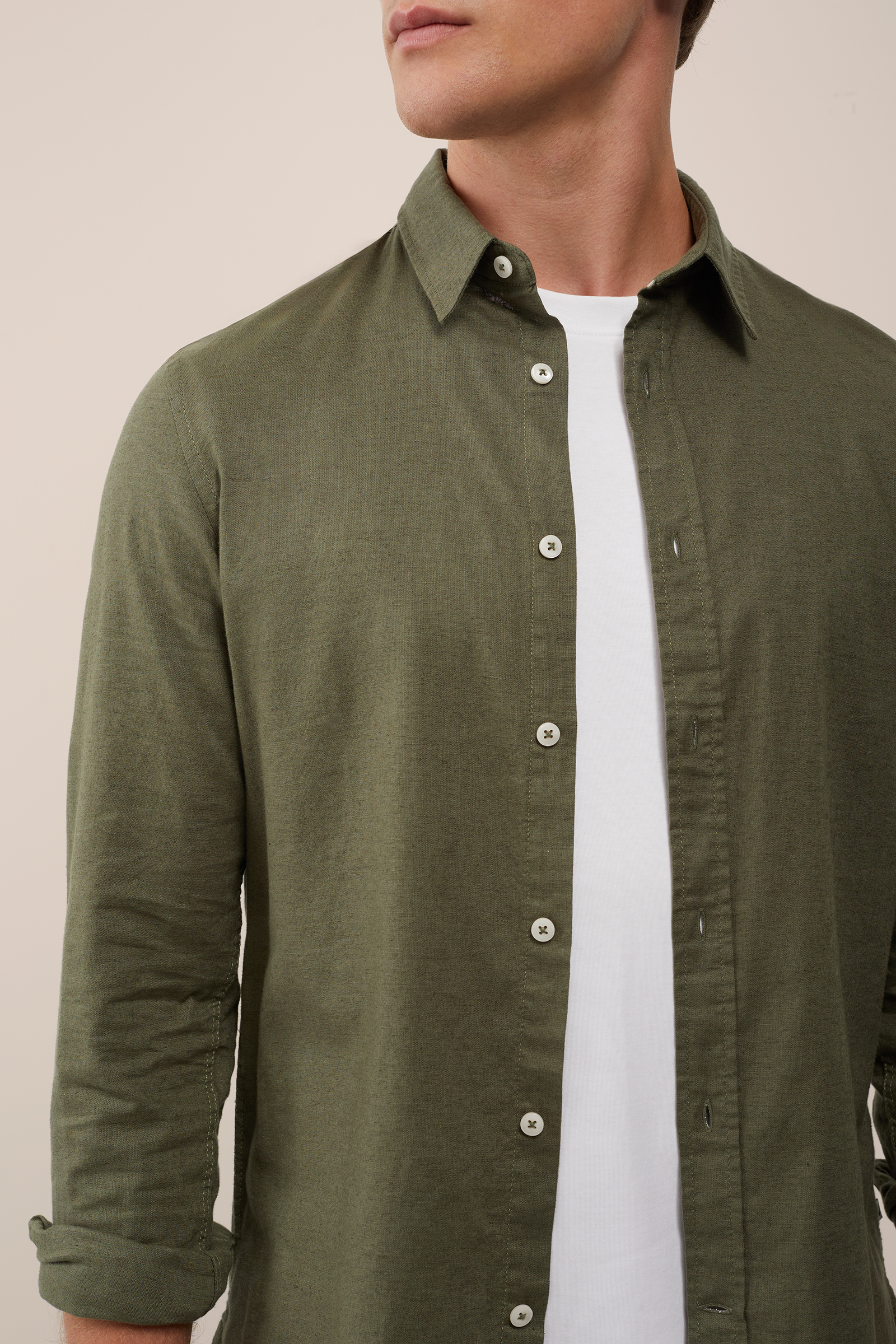 corduroy overhemd WE Fashion Donkergroen