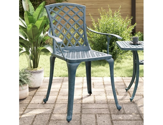 VIDAXL - Chaises de jardin lot de 2 vert aluminium coulé