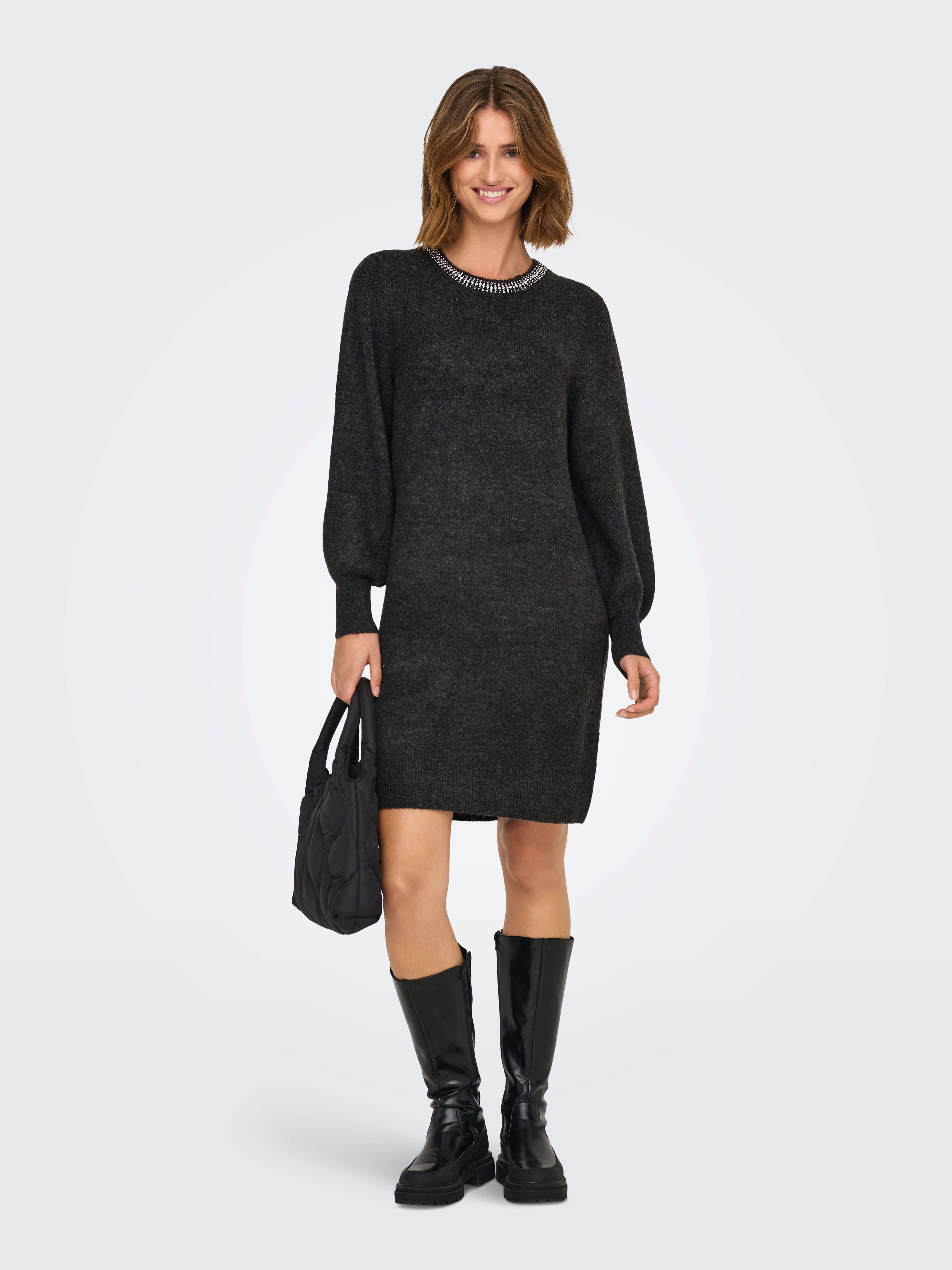 ONLELSA Midikleid Dark Grey Melange