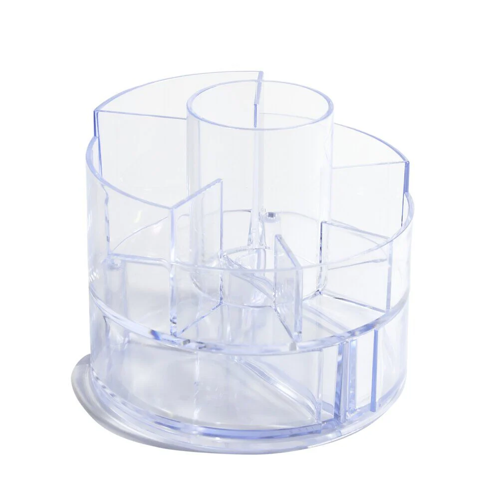 Organisateur maquillage rond 10 compartiments Ø15xH14cm