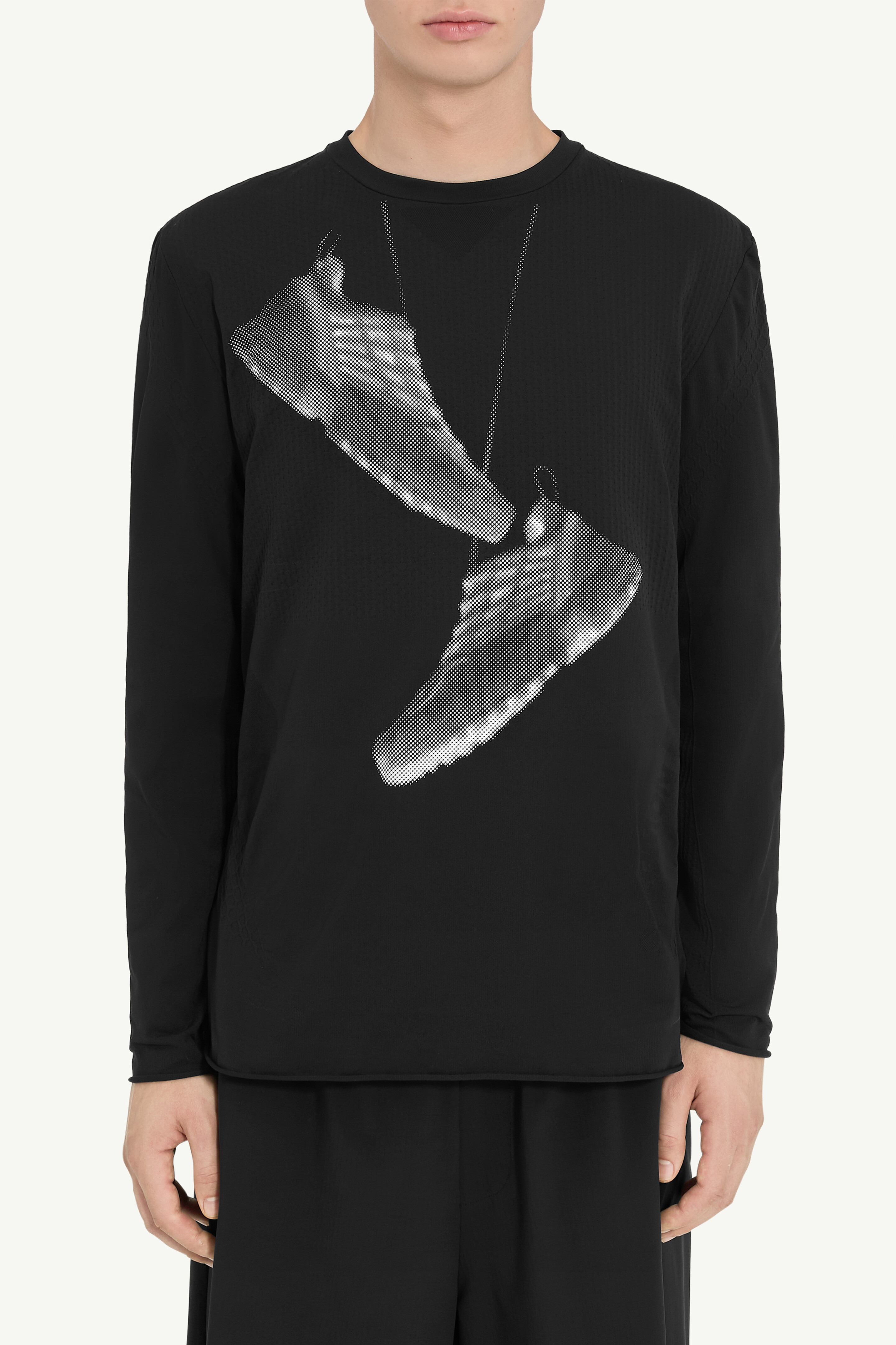 Black Crewneck Sneaker Printed T-Shirt