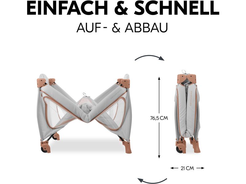 Hauck Reisebett Sleep N Play Go Plus Dusty-cork Reisebett und Laufstall auf Rollen
